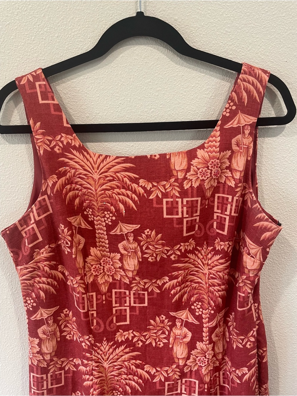 Virgo Vintage Lined Print Dress - Picture 4 of 13
